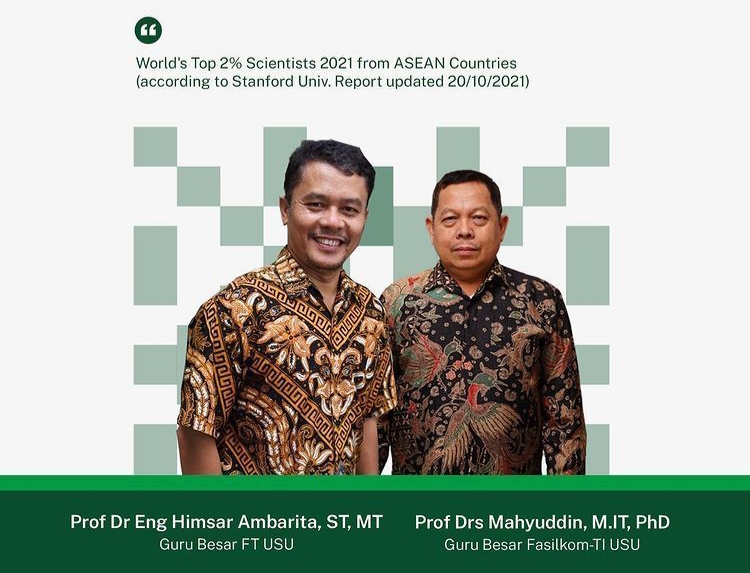 Dosen USU Prof Himsar Ambarita dan Prof Mahyudin Masuk Daftar Ilmuwan Paling Berpengaruh di Dunia