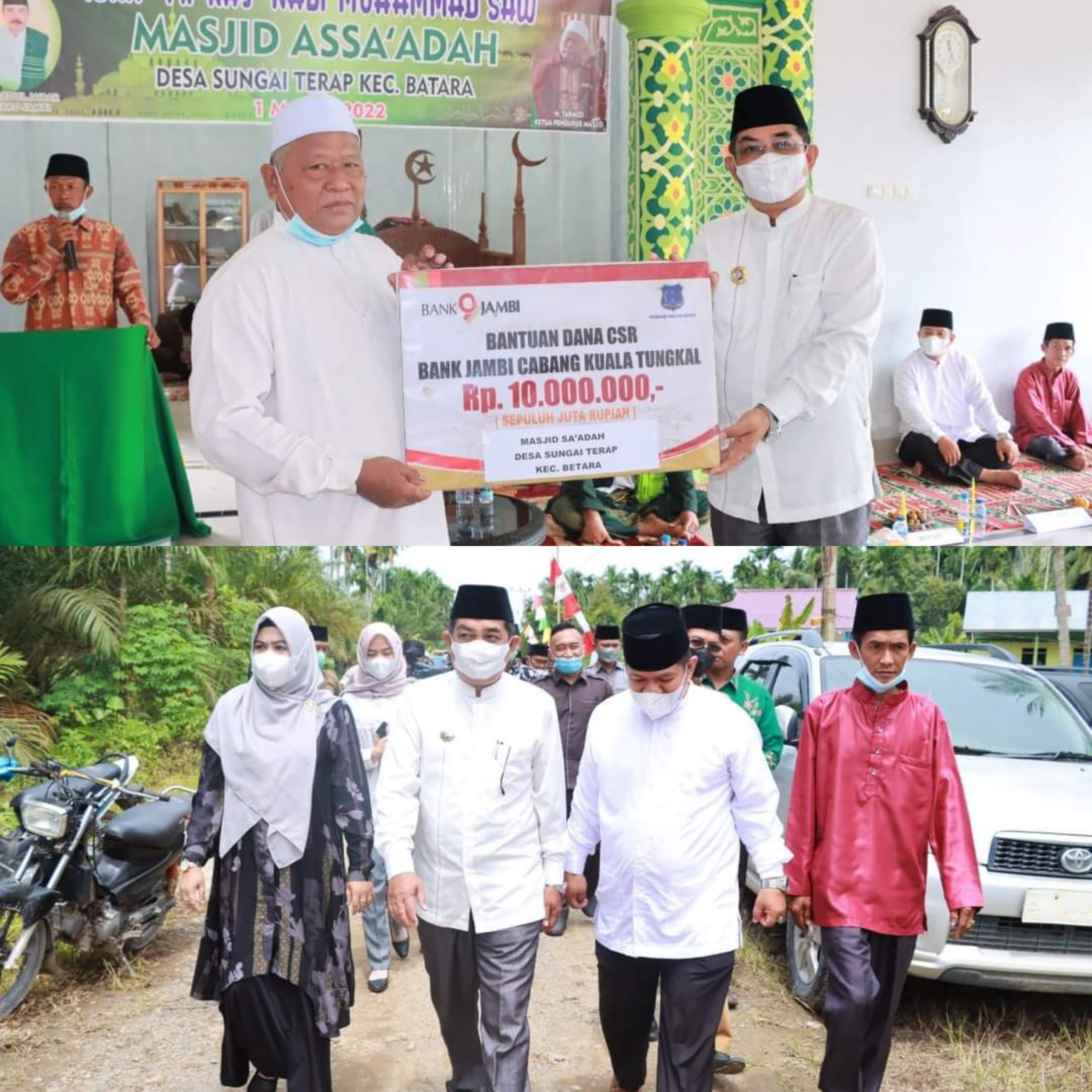 Bupati Didampingi Ketua TP-PKK Hadiri Peringatan Isra Mi’raj di Masjid Assa'adah Desa Sungai Terap