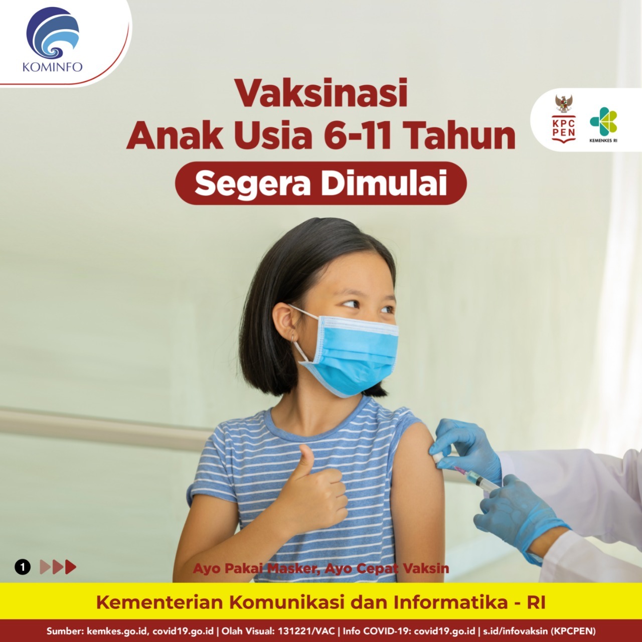 Vaksinasi Anak usia 6-11 Tahun Segera Dimulai