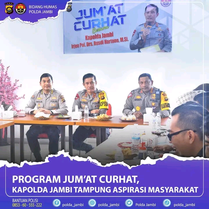 Program Jumat Curhat, Kapolda Jambi Tampung Aspirasi Masyarakat