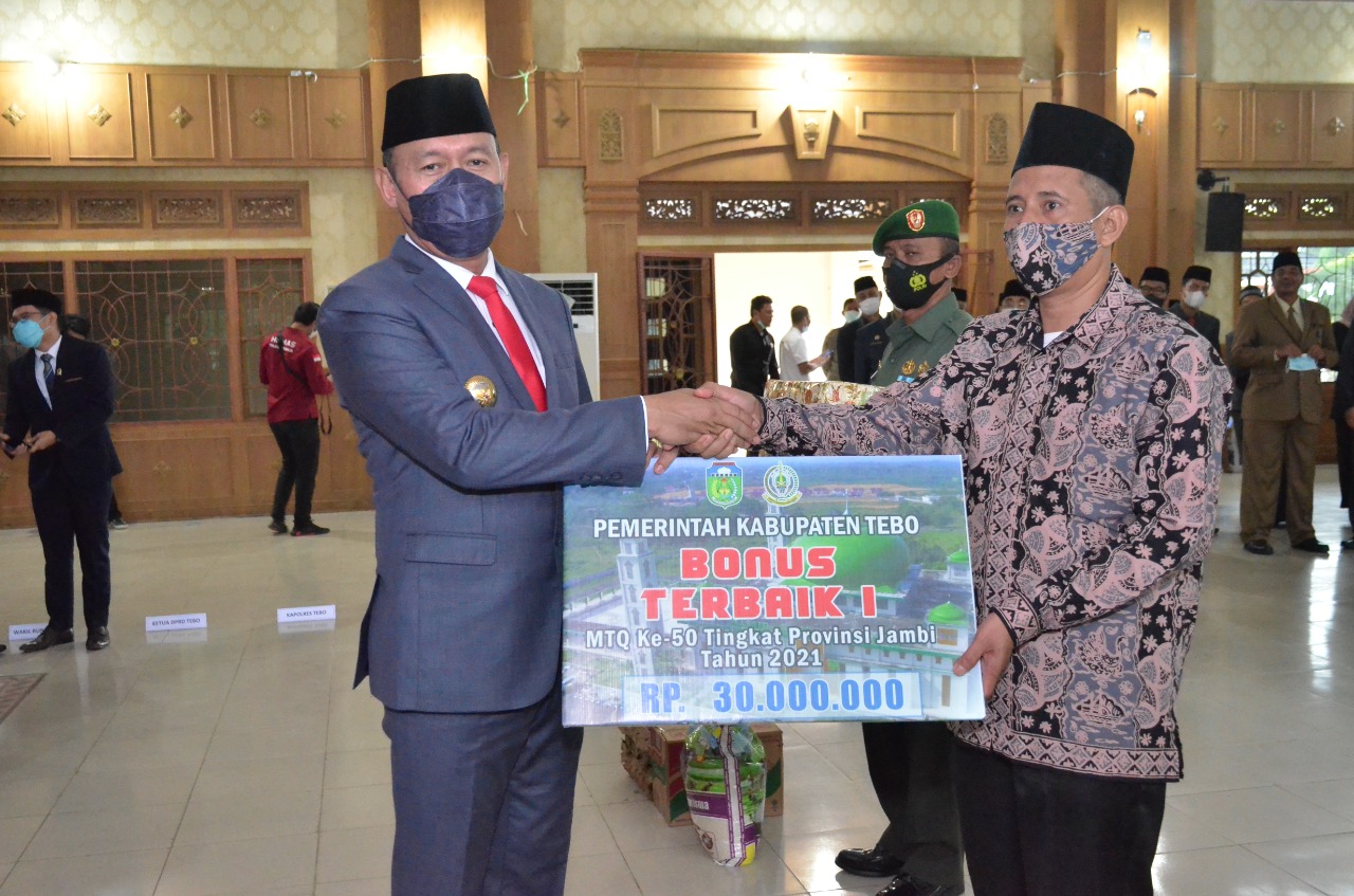 Pemkab Tebo Berikan Bonus Peserta MTQ Provinsi Jambi dan Tali Asih Veteran