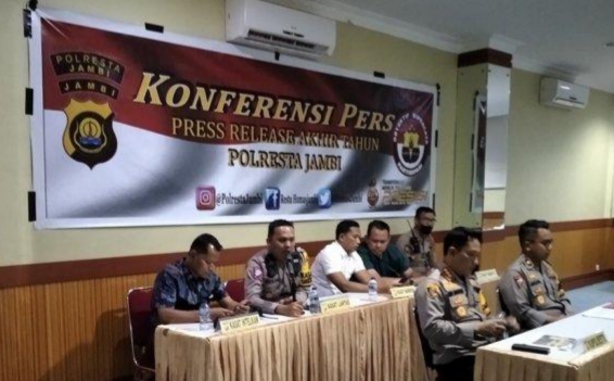 Polresta Jambi Lakukan Rekayasa Lalu Lintas Malam Tahun Baru