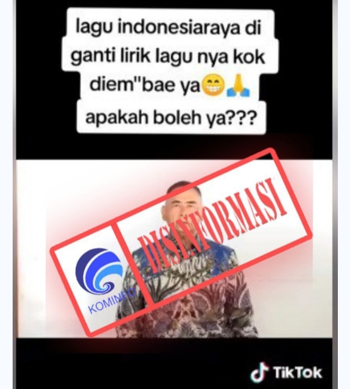 [Disinformasi] Video Lagu Lirik Indonesia Raya Diganti  