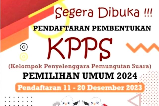 Perekrutan Petugas KPPS di Mulai 11 Desember 2023