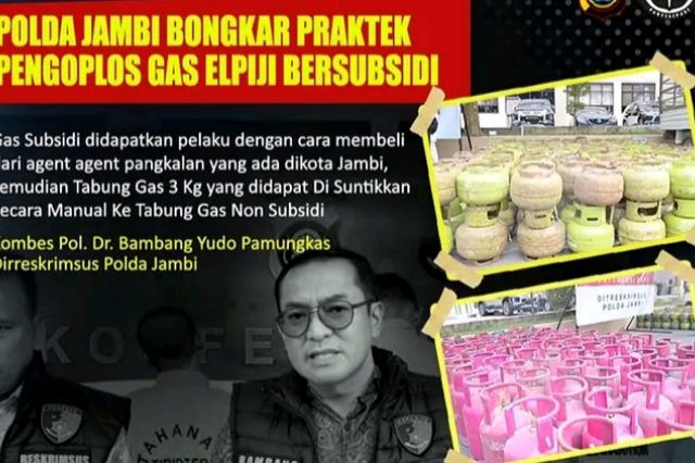 Polisi Bongkar Praktek Pengoplos Gas Subsidi di Kota Jambi