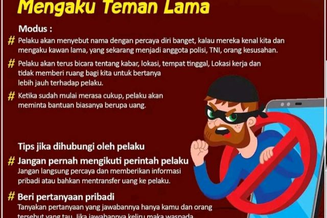 Waspada Modus Penipuan Mengaku Teman Lama