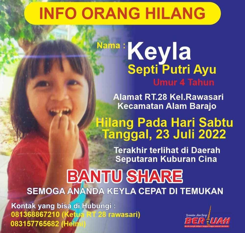 Keyla Septi Putri Ayu Belum Diketahui Keberadaan nya