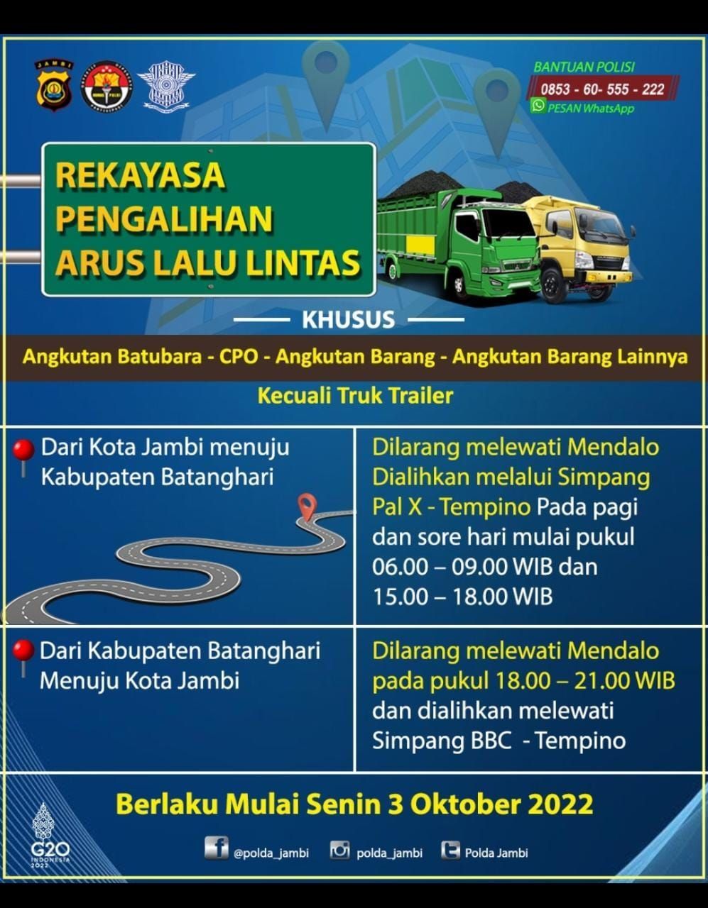 Angkutan Batubara dan Barang Diarahkan Lewat Jalur Tempino