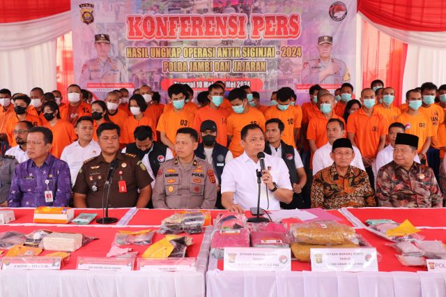 Polda Jambi Gelar Konfrensi Pers Hasil Operasi Antik 2024