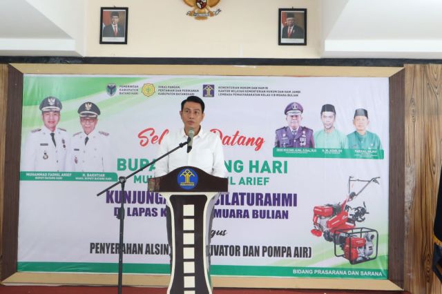 Kunjungan Silaturahmi Sekaligus Penyerahan  Alsintan Cultivator dan pompa air Oleh Bupati Batanghari Ke Lapas Muara Bulian