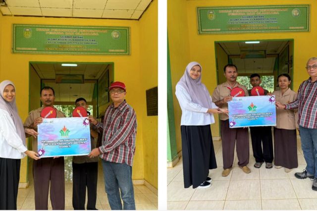 SMP 35 Tebo Dapat Sarana Tenis Meja Dari PTPN IV Regional 4