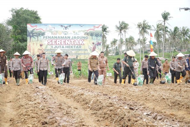 PTPN IV Regional 4 dan Polda Jambi Tanam Jagung Bersama 