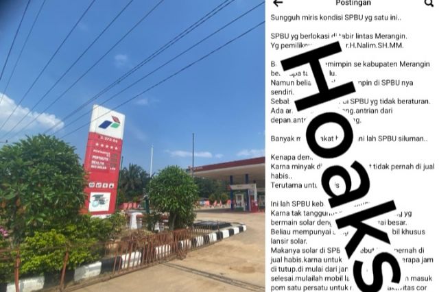 Beredarnya berita SPBU di Akun Media Sosial (Facebook). Ternyata, Ini Penyebab Antrian Panjang Pada SPBU Di Tabir Lintas.