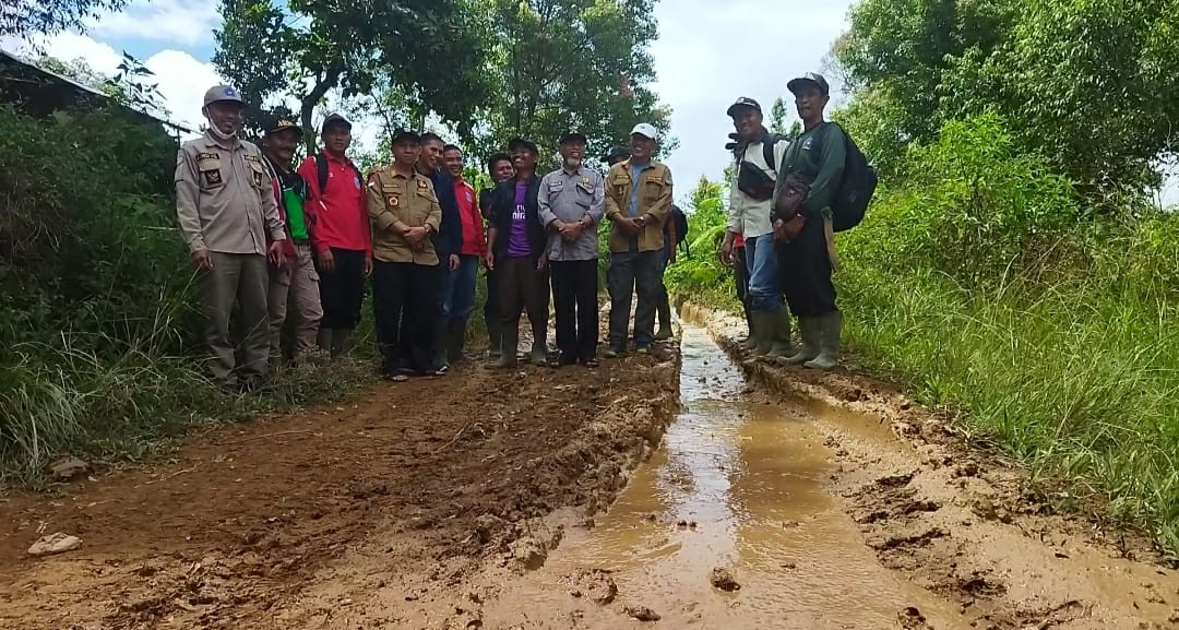 Bupati Merangin beserta rombongan meninjau jalan rusak